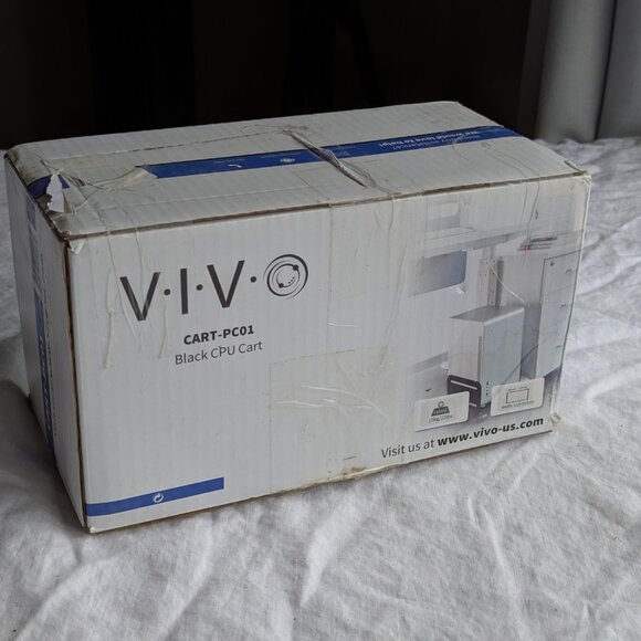 New Open Box Black metal CPU cart by VIVO CART-PC01, wheeled CPU caddie - Picture 9 of 9